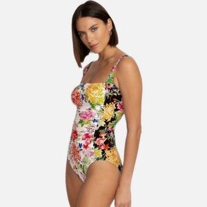 Johnny Was Metalli Mix Adorable Floral One-Piece Swimsuit - Multicolor